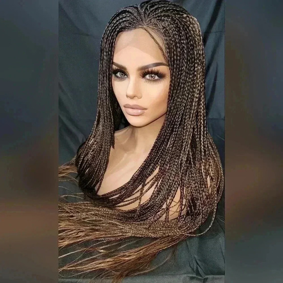 Braided wigs 100% handmade, long wig , ombre wig, box braids with cornro… - Picture 3 of 16